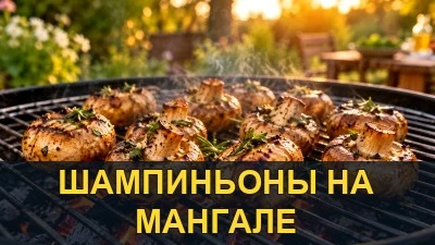 Шампиньоны на мангале